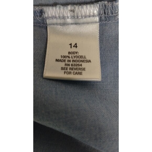 Westport Off the Shoulder Dress Chambray Ruffle Bell Sleeve Denim 14 - Picture 7 of 8